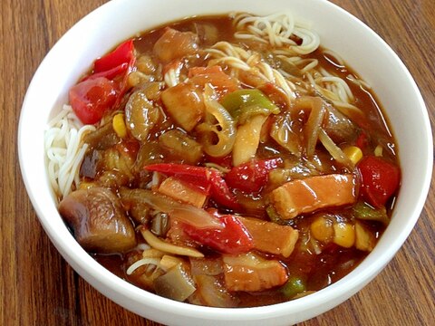 夏野菜たっぷり♪カレーそうめん